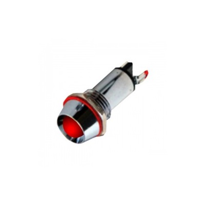 8mm (Kırmızı) 220V. Metal Sinyal Lambası - Kırmızı