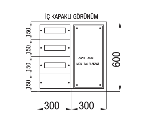 Dağıtım 40 Adet Sigorta Pako + Zayıf Akım + Taban Saclı Dağıtım Panosu