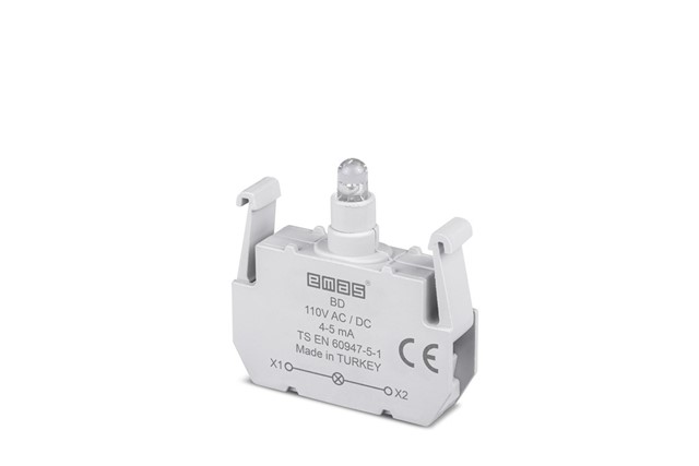 Yedek Led'li  110V DC Kırmızı Sinyal Blok