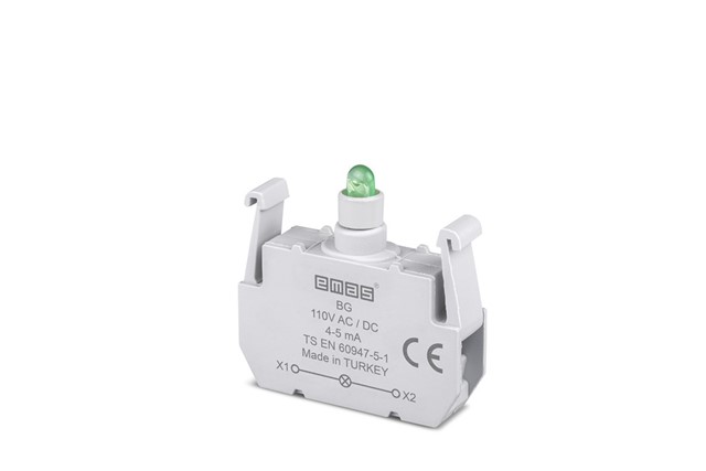 Yedek Led'li  110V AC/DC Yeşil Sinyal Blok