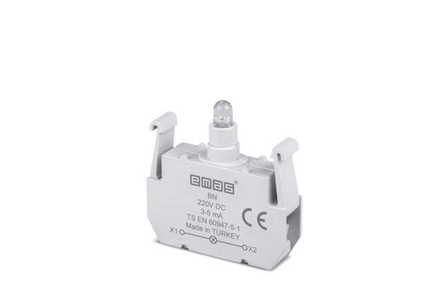 Yedek Led'li  220V DC Beyaz Sinyal Blok