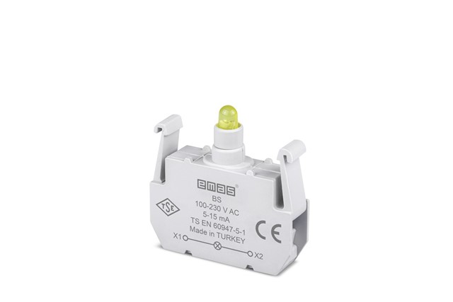 Yedek Led'li  100-230V AC Sarı Sinyal Blok