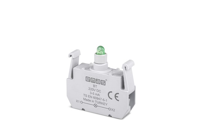 Yedek Led'li  220V DC Yeşil Sinyal Blok
