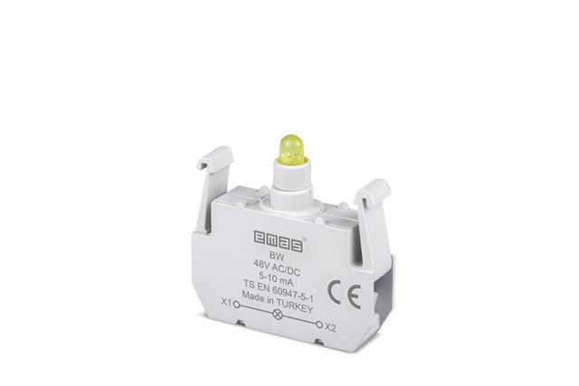 Yedek Led'li  48V AC/DC Sarı Sinyal Blok