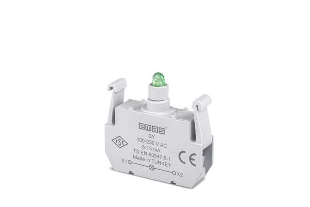 Yedek Led'li  100-230V AC Yeşil Sinyal Blok
