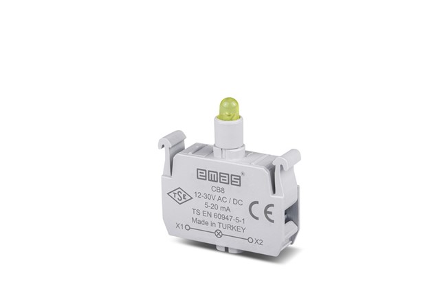 Yedek Led'li  12-30V AC/DC Sarı Sinyal Blok