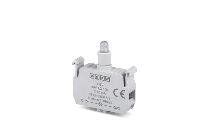 Yedek Led'li  48V AC/DC Mavi Sinyal Blok