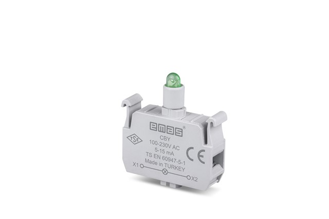 Yedek Led'li  100-230V AC Yeşil Sinyal Blok