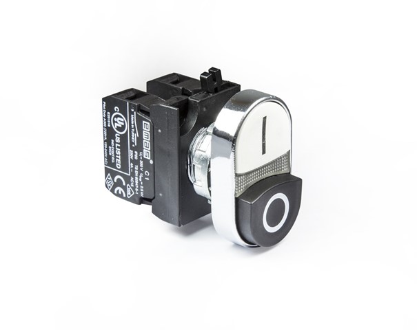 CM Serisi Metal 1NO+1NC Çiftli 1 Çıkık Siyah-Beyaz 22 mm Buton