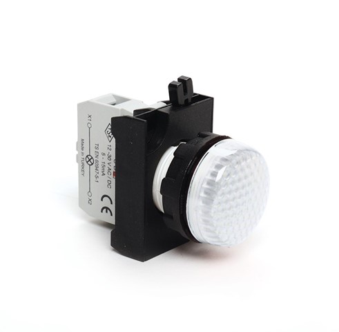 CP Serisi Plastik Led'li  12-30V AC/DC Beyaz 22 mm Sinyal