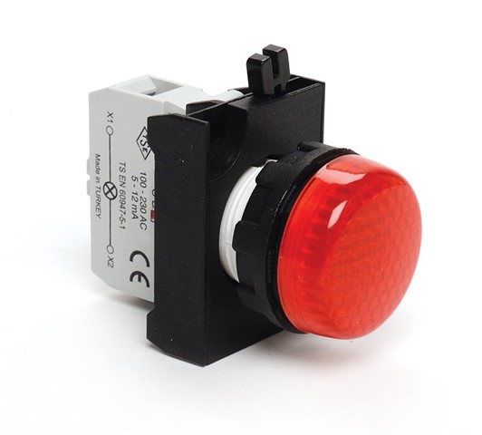 CP Serisi Plastik Led'li  100-230V AC Kırmızı 22 mm Sinyal