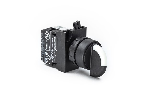 CP Serisi Plastik Led'li  1NO 12-30V AC/DC (0-I) 60° Seçici Kalıcı 22 mm Buton