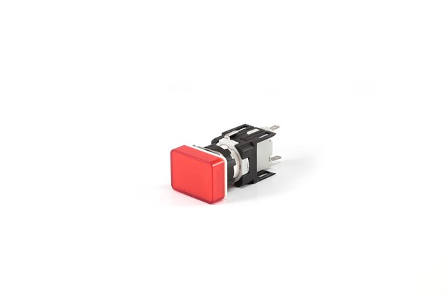 D Serisi Plastik Led'li  12-30V AC/DC Dikdörtgen Kırmızı 16 mm Sinyal