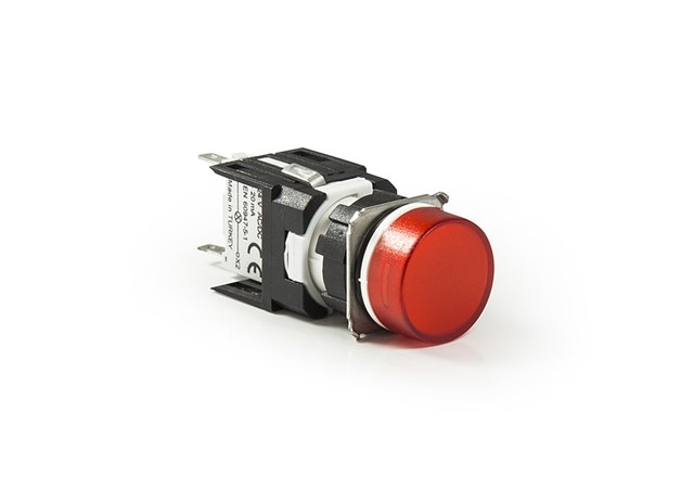 D Serisi Plastik Led'li  12-30V AC/DC Yuvarlak Kırmızı 16 mm Sinyal