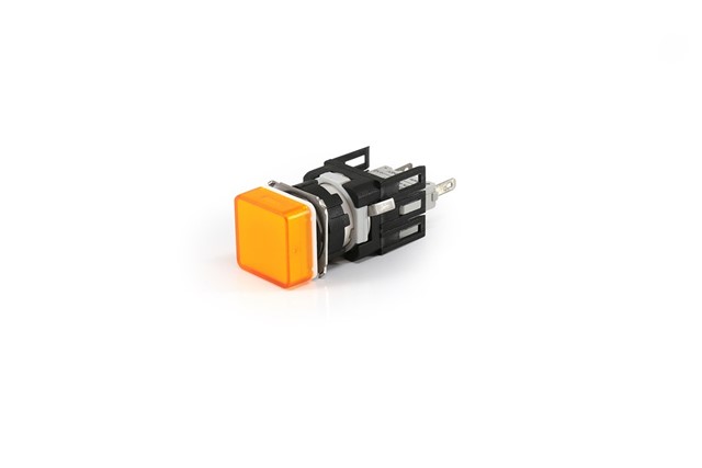 D Serisi Plastik Led'li  12-30V AC/DC Kare Sarı 16 mm Sinyal