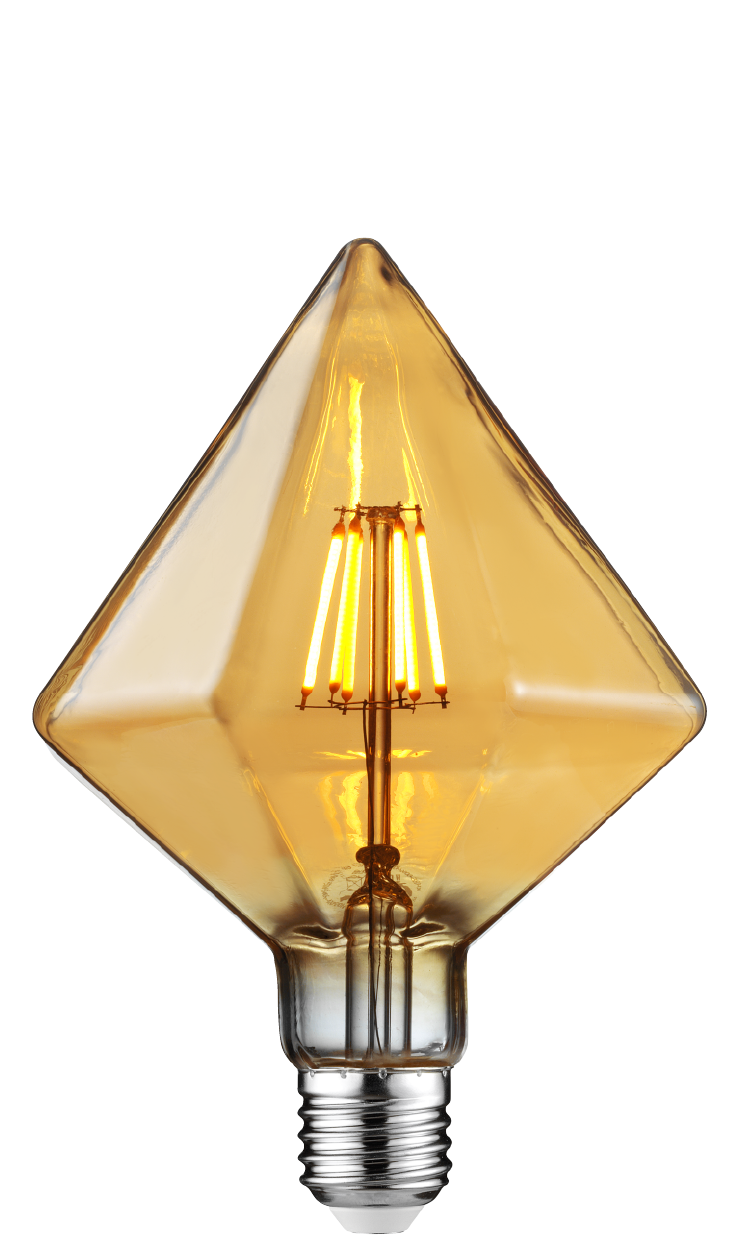 Rustic Pyramid-6 6w E27 2200K Ampul