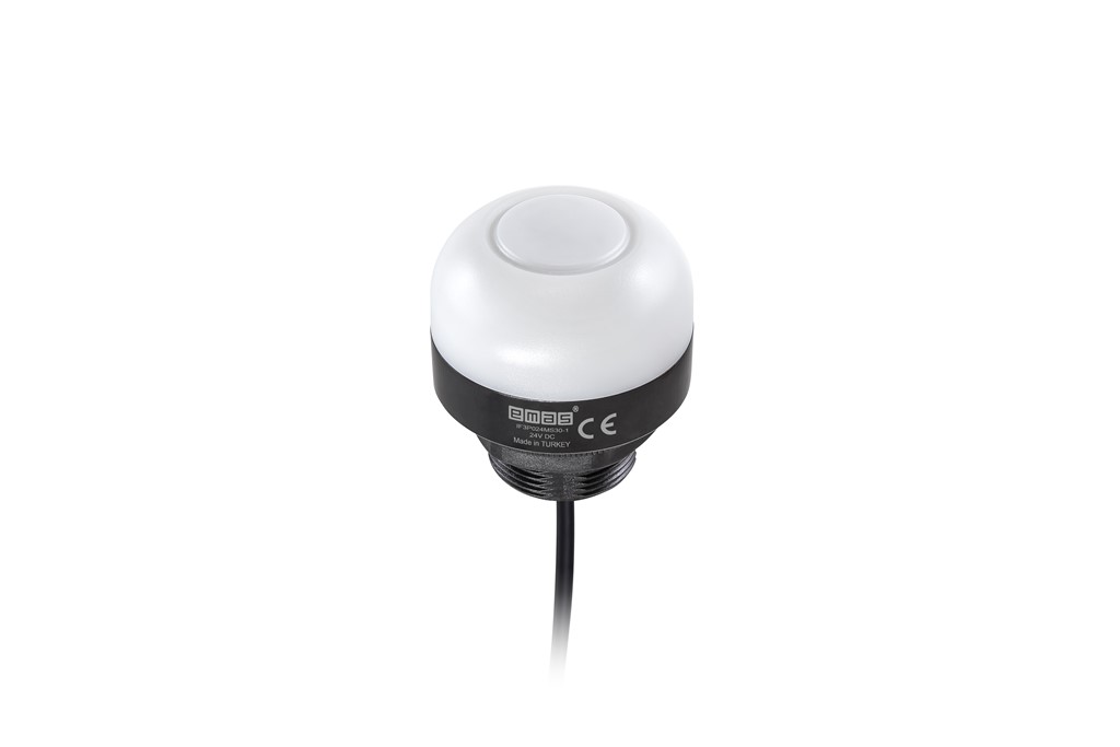 IF Serisi Çok Renkli 24V DC 1mt Kablolu Sabit PNP PLC Uyumlu M30 Vidalı  Led İkaz 50mm