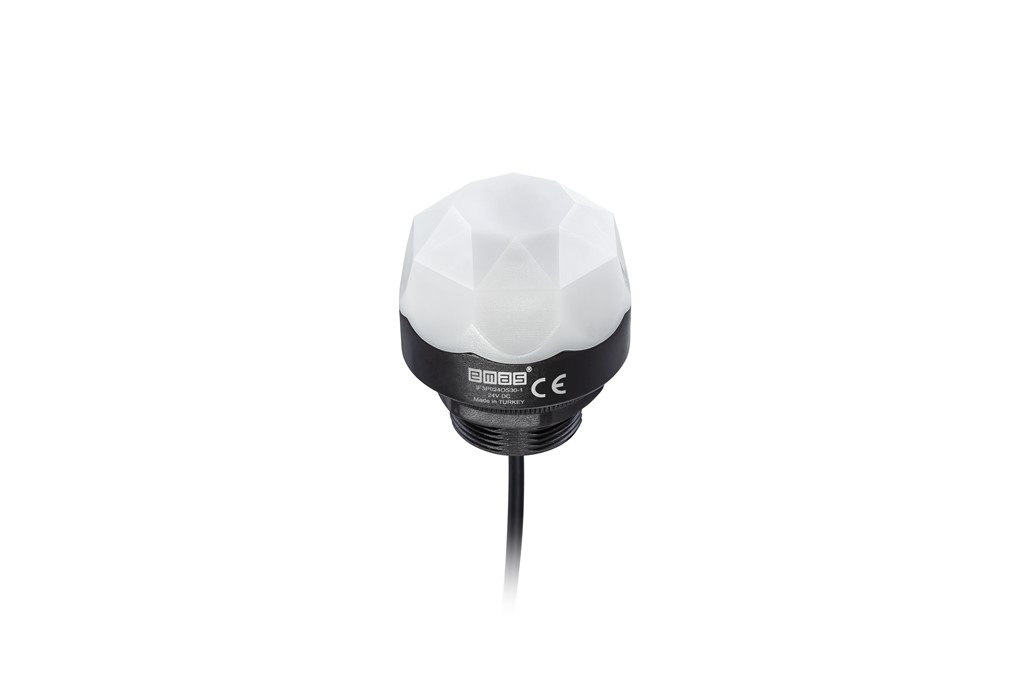 IF Serisi Çok Renkli 24V DC 1mt Kablolu Sabit PNP PLC Uyumlu M30 Vidalı  Led İkaz 50mm
