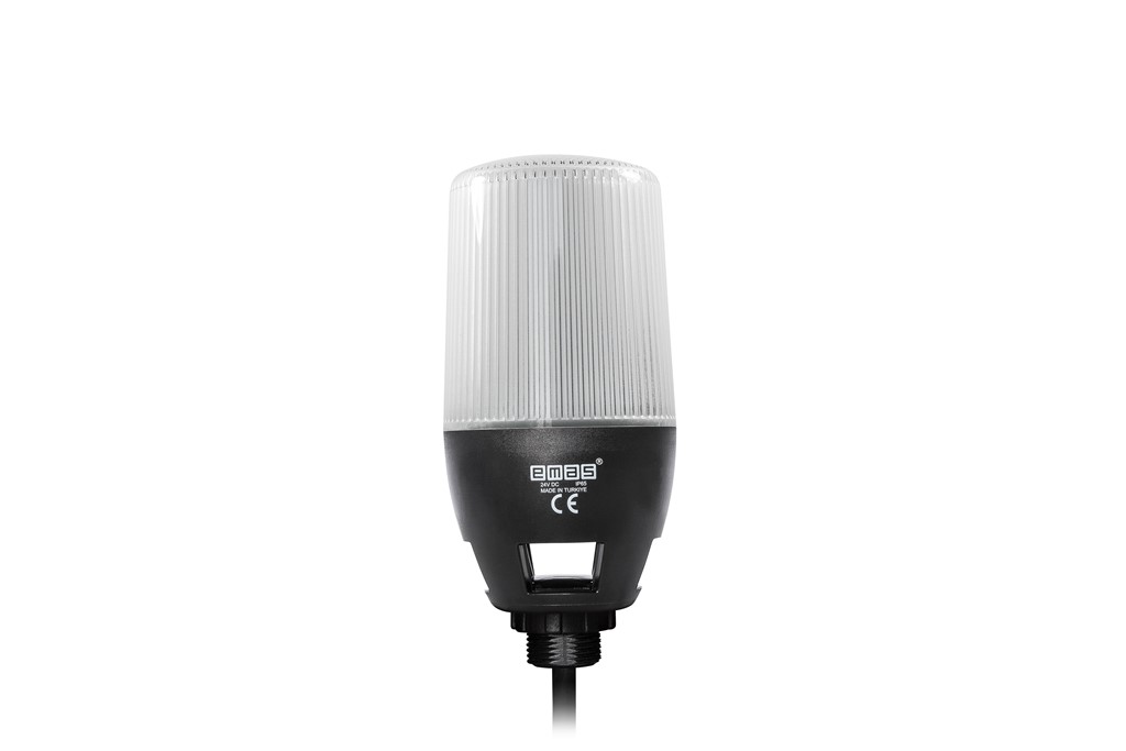 IF Serisi Çok Renkli 24V DC Buzzerlı Sabit PLC Uyumlu M22 Vidalı  Led İkaz 65mm