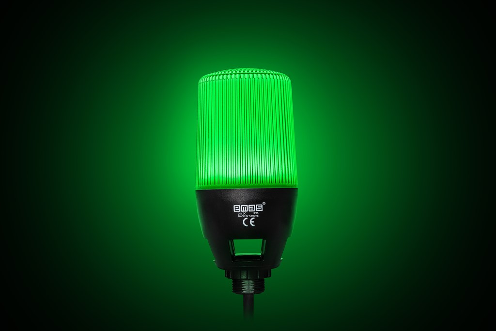 IF Serisi Çok Renkli 24V DC Buzzerlı Sabit PLC Uyumlu M22 Vidalı  Led İkaz 65mm