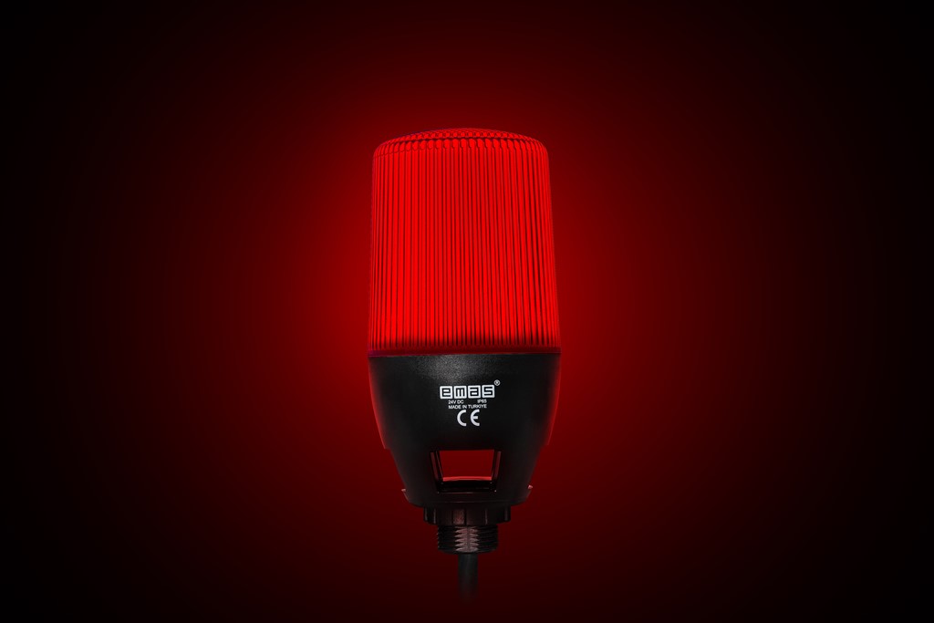 IF Serisi Çok Renkli 24V DC Buzzerlı Sabit PLC Uyumlu M22 Vidalı  Led İkaz 65mm