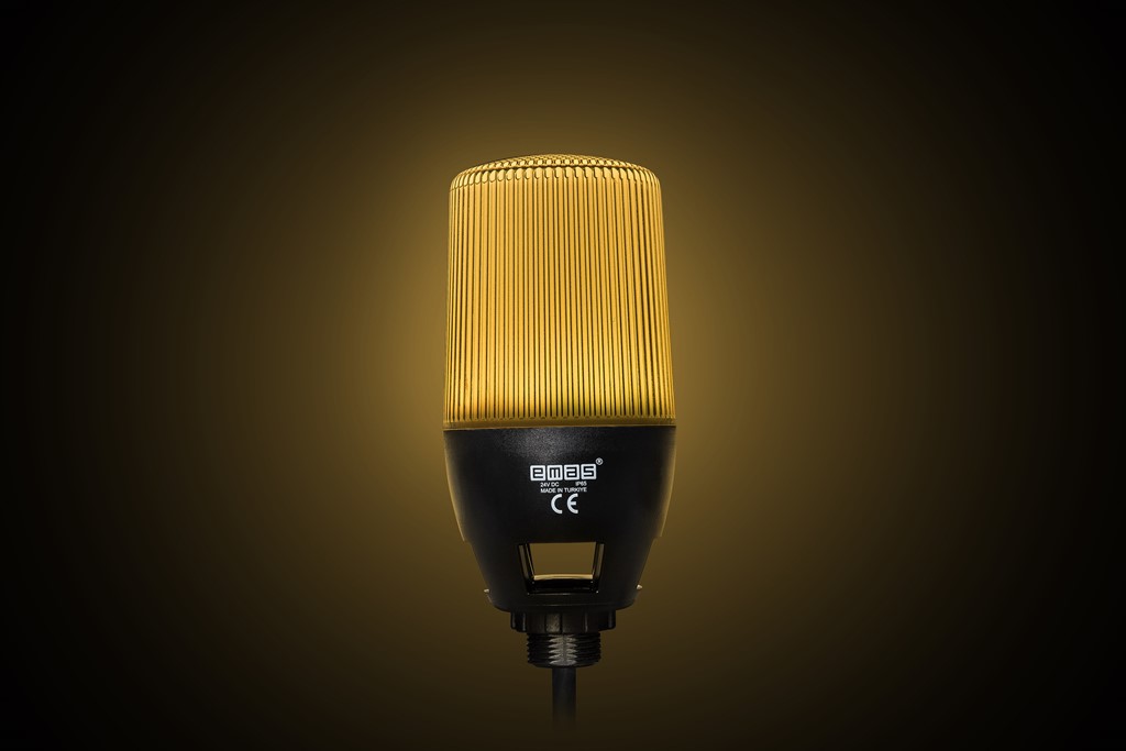 IF Serisi Çok Renkli 24V DC Buzzerlı Sabit PLC Uyumlu M22 Vidalı  Led İkaz 65mm
