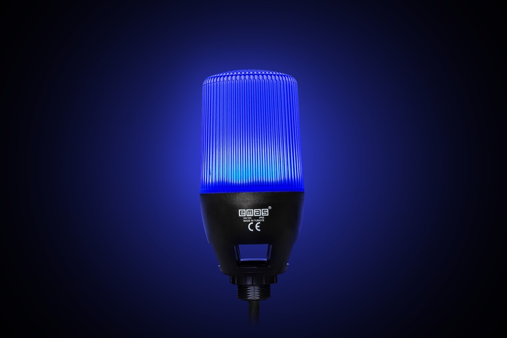 IF Serisi Çok Renkli 24V DC Buzzerlı Sabit PLC Uyumlu M22 Vidalı  Led İkaz 65mm