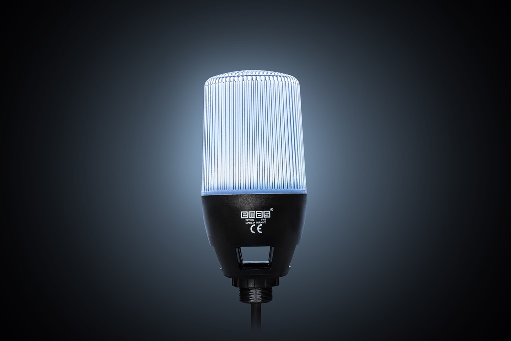IF Serisi Çok Renkli 24V DC Buzzerlı Sabit PLC Uyumlu M22 Vidalı  Led İkaz 65mm