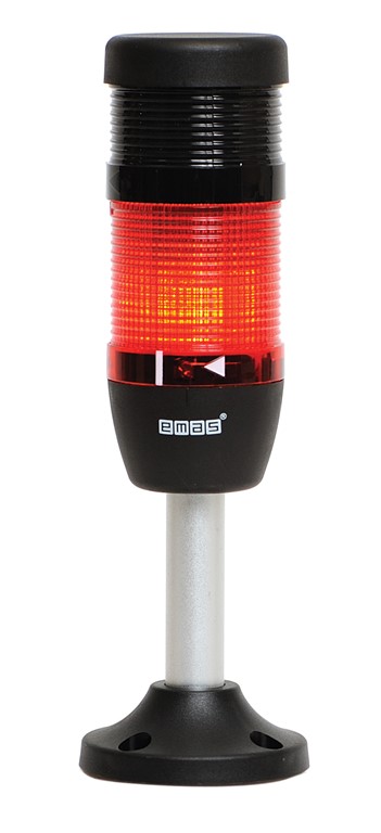IK Serisi İki Katlı 24V AC/DC Buzzerlı Flaşör 100mm Borulu Plastik Ayaklı Led Kolon 50mm