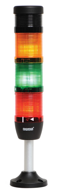 IK Serisi Dört Katlı 220V AC Buzzerlı Flaşör 100mm Borulu Plastik Ayaklı Led Kolon 50mm
