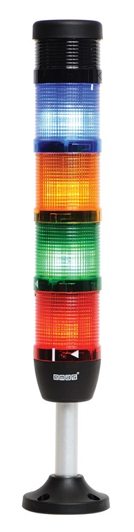 IK Serisi Beş Katlı 220V AC Buzzerlı Flaşör 100mm Borulu Plastik Ayaklı Led Kolon 50mm