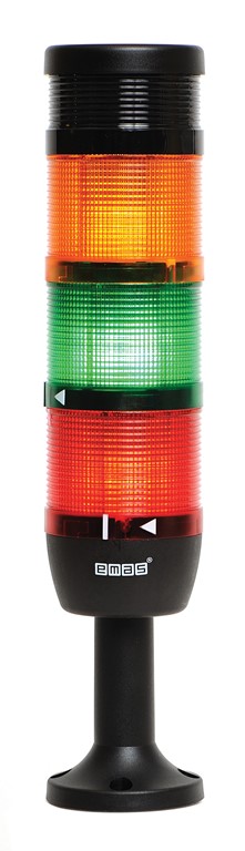 IK Serisi Dört Katlı 220V AC Buzzerlı 110mm Plastik Boru ve Ayaklı Led Kolon 70mm