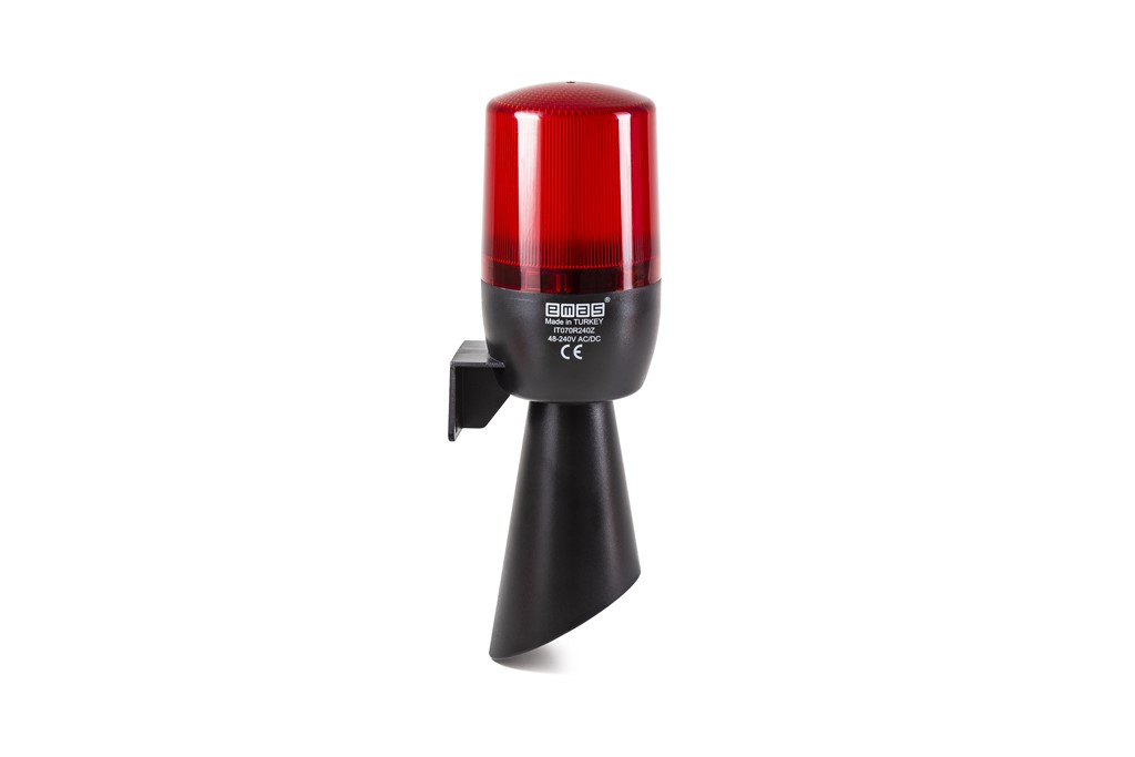 IT Serisi Kırmızı 48-240V AC/DC Buzzerlı Led Korna 70mm