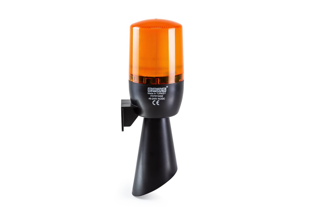 IT Serisi Sarı 48-240V AC/DC Buzzerlı Led Korna 70mm