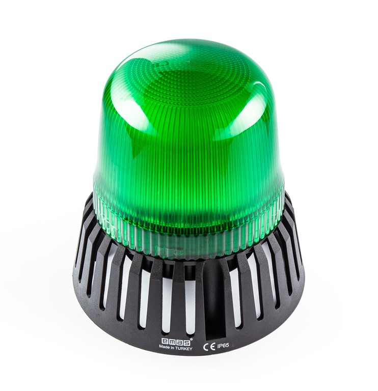 IT Serisi Yeşil 24V AC/DC Buzzerlı Led Tepe Lambası 120mm