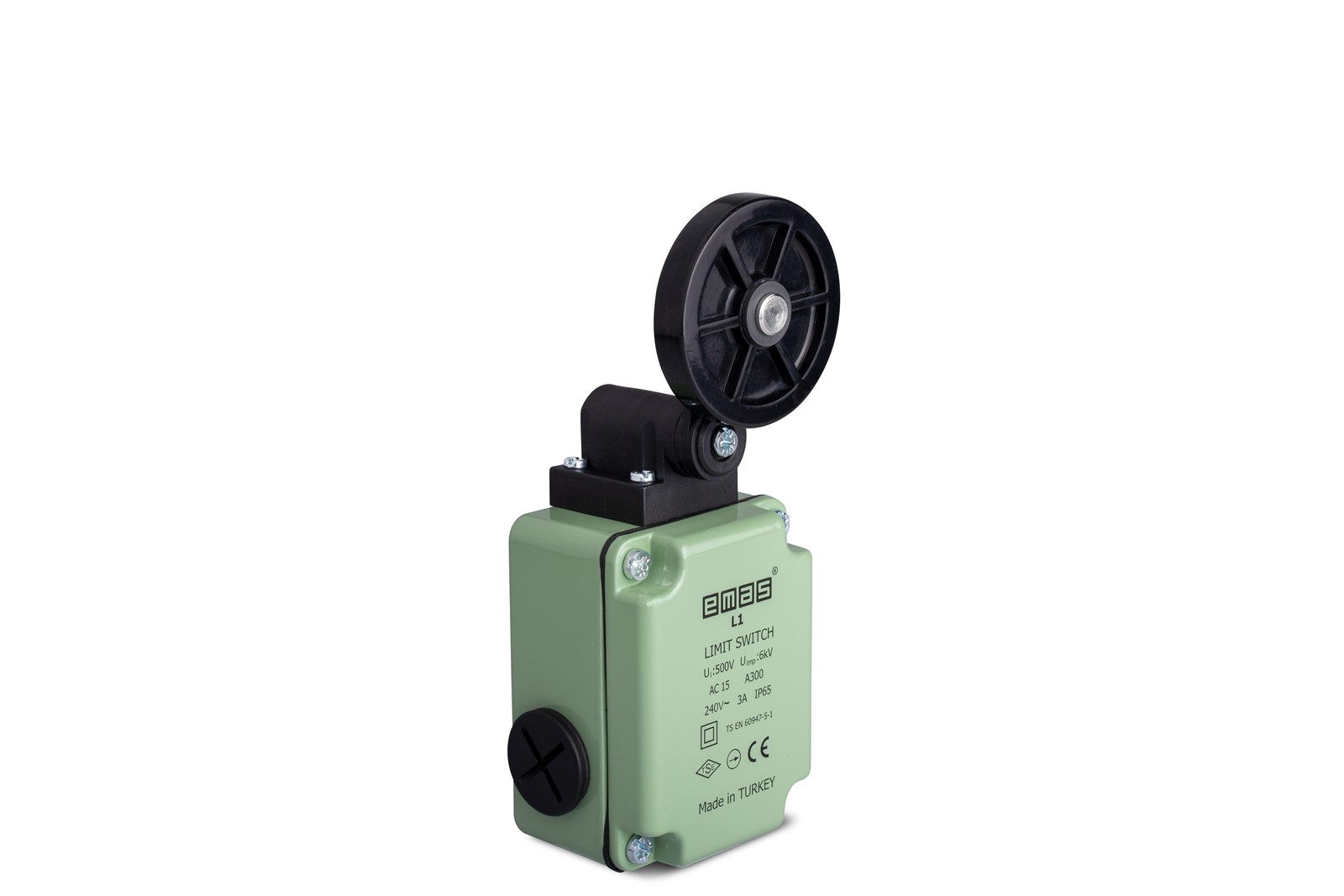 L1 Metal Gövde 50 mm Lastik Kollu Makara Yavaş Hareketli 1NO+1NC Sınır Şalter