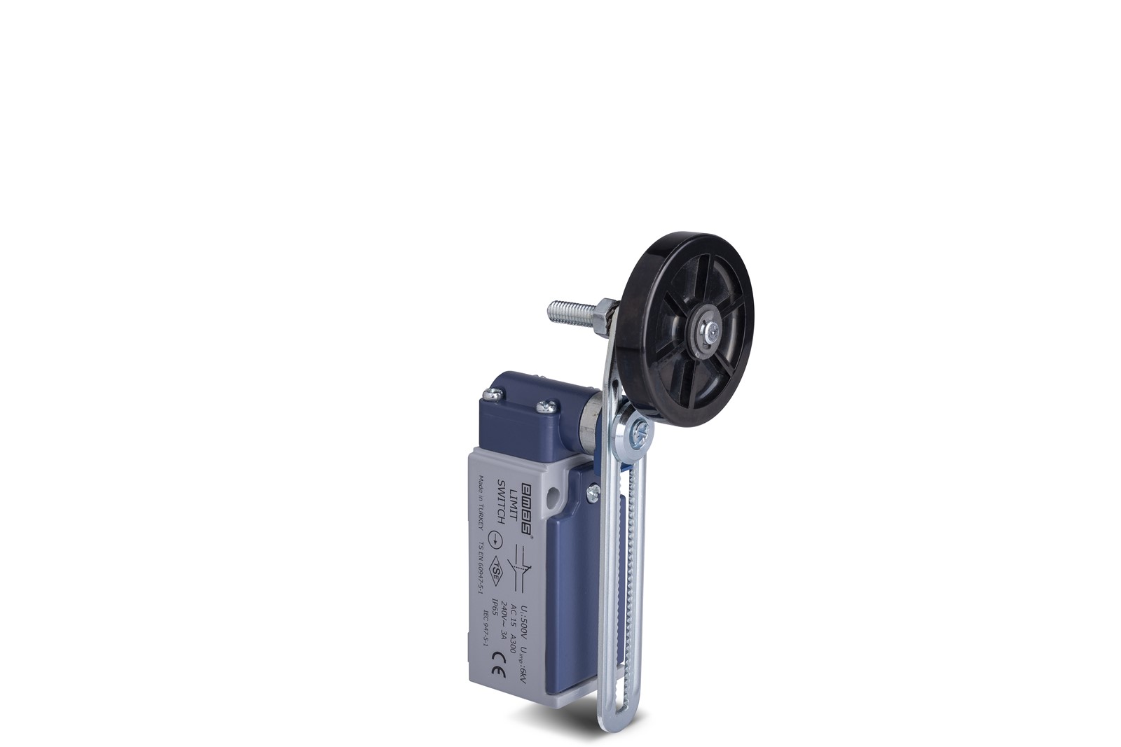 L51 Metal Gövde 50 mm Lastik Ayarlanabilir Kollu Makara Ayarlı Makara Yavaş Hareketli 1NO+1NC Sınır Şalter