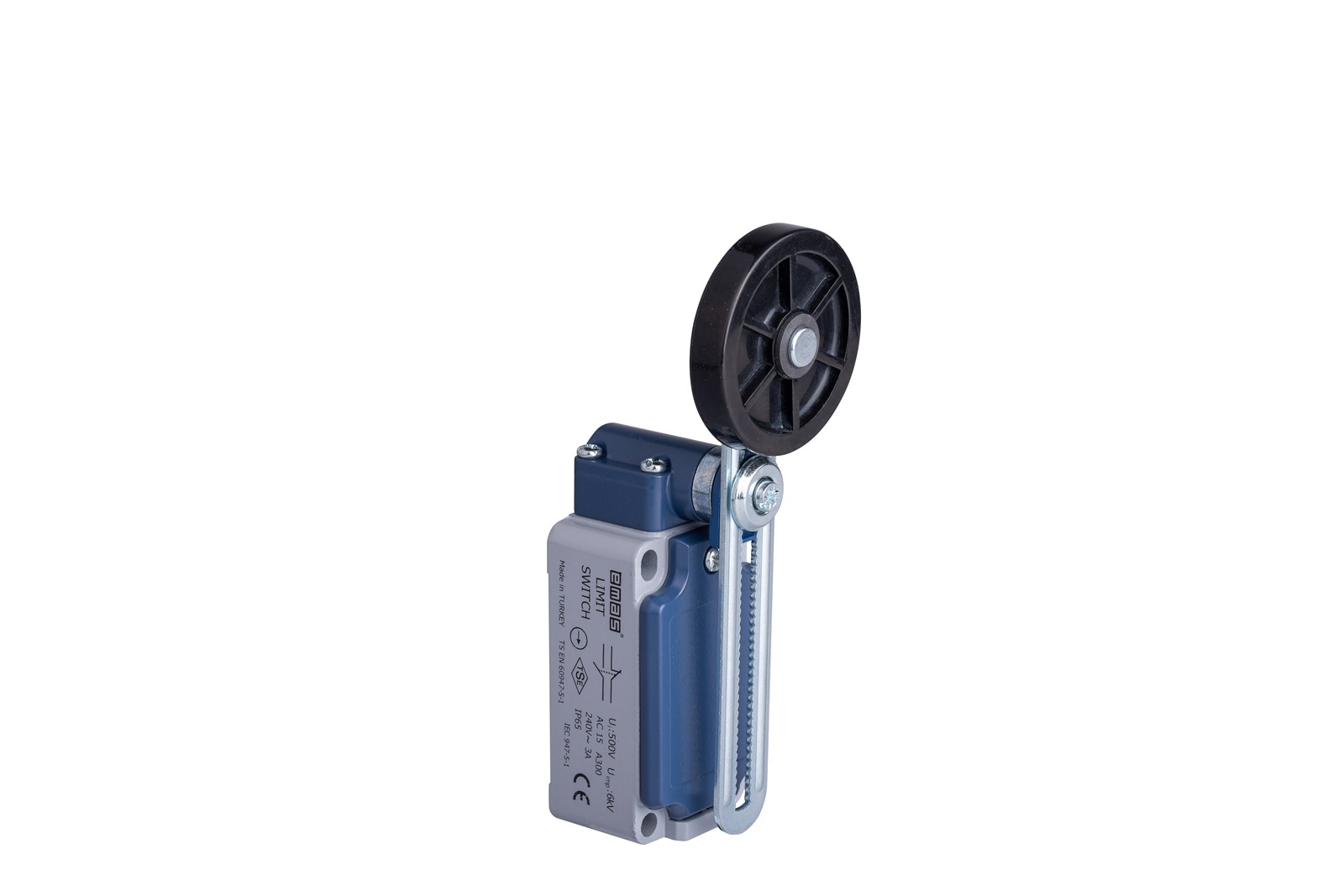 L52 Metal Gövde 50 mm Lastik Ayarlanabilir Kollu Makara Ani Hareketli 1NO+1NC Sınır Şalter