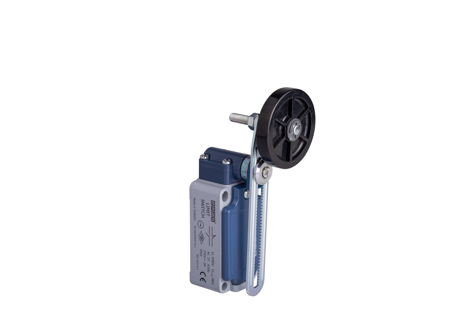 L52 Metal Gövde 50 mm Lastik Ayarlanabilir Kollu Makara Ayarlı Makara Ani Hareketli 1NO+1NC Sınır Şalter