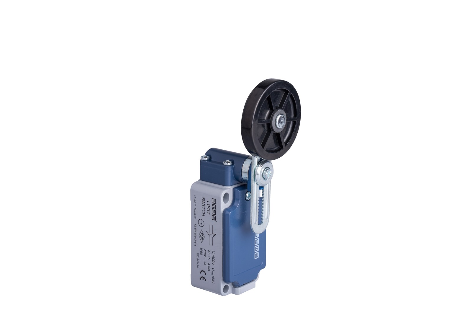 L52 Metal Gövde 50 mm Lastik Ayarlanabilir Kollu Makara Yavaş Hareketli 1NO+1NC Sınır Şalter