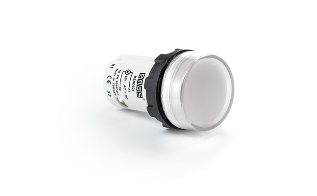 MB Serisi Plastik Led'li  12-30V AC/DC Beyaz 22 mm Sinyal