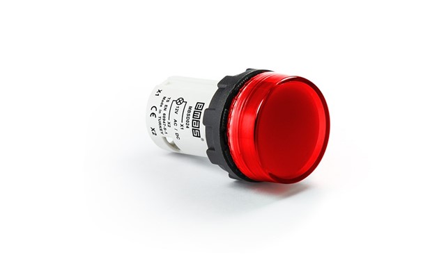 MB Serisi Plastik Led'li  12-30V AC/DC Kırmızı 22 mm Sinyal