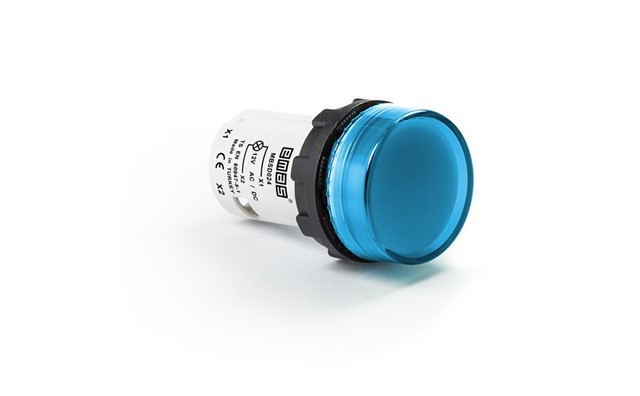 MB Serisi Plastik Led'li  12-30V AC/DC Mavi 22 mm Sinyal