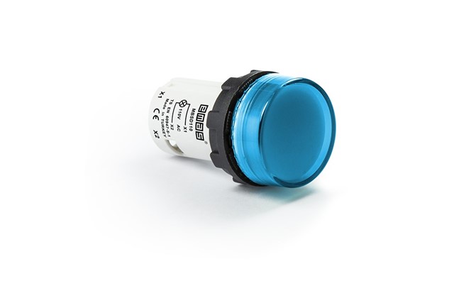 MB Serisi Plastik Led'li  110V AC Mavi 22 mm Sinyal