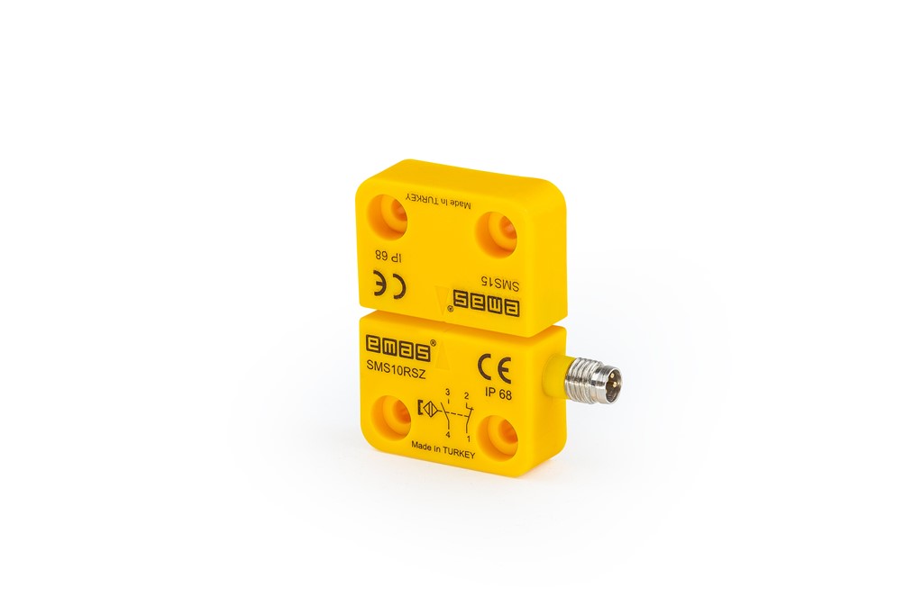 Plastik Sağ Çıkış 1NC+1NO 5mm M8*4 Konnektör 22mm Dikdörtgen Manyetik Kapı Switch