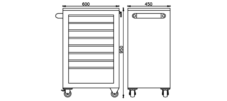Taşıma Arabası Raflı - Boş 100 x 45 x 95(h) mm