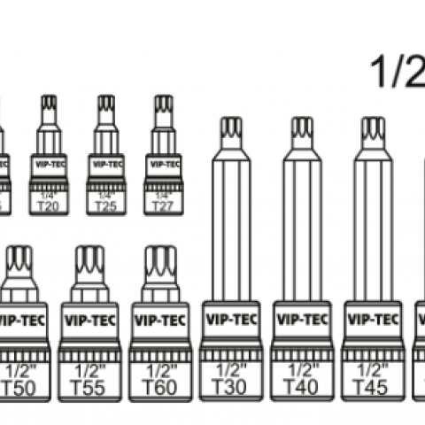 1/2" - 1/4"Lokmalı Torx Uç Takımı 18 Parça mm