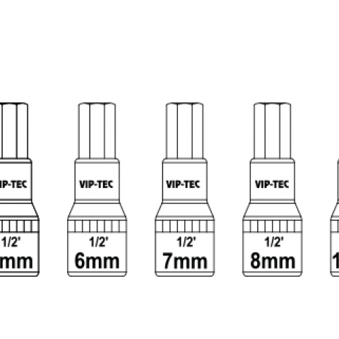1/2" Lokmalı Allen Uç Takımı 9 Parça mm