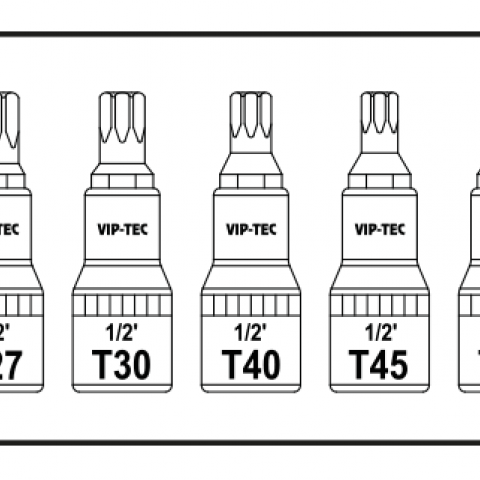1/2" Lokmalı Torx Uç Takımı 9 Parça mm