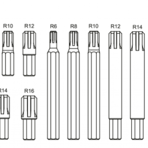 1/2" Ribe Lokmalı Bits Takımı 13 Parça mm